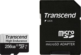 Фото 1/4 Карта памяти 256Gb MicroSD Transcend + SD адаптер (TS256GUSD350V)