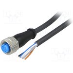 YF2A15-100UB5XLEAX, Straight Female 5 way M12 to 5 way Unterminated Sensor ...