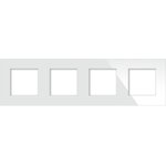 Рамка четырехпостовая стеклянная белая Эстетика GL-P104-WCG