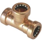 75556, Copper Pipe Fitting, Push Fit 90° Equal Tee for 15mm pipe