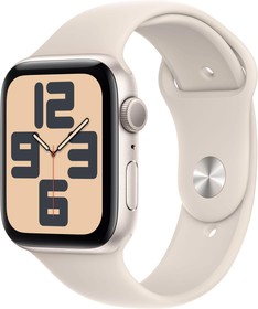 Фото 1/2 Смарт-часы Apple Watch SE 2023 A2723 44мм OLED корп.сияющая звезда Sport Band рем.сияющая звезда разм.брасл.:160-210мм (MRE53LL/A)
