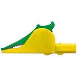 SAK 6675 NI / GNGE, Safety crocodile clip, Green / Yellow, 1kV, 36A