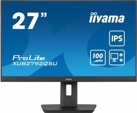 Фото 1/9 Монитор Iiyama 27" ProLite XUB2792QSU-B6 черный IPS LED 0.4ms 16:9 HDMI M/M матовая HAS Piv 250cd 178гр/178гр 2560x1440 100Hz DP WQ USB 6.1к