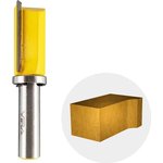 Фреза кромочная прямая обгонная с верхним подшипником 19 х 38 мм хвостовик 12 мм ...