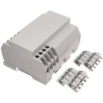 91.230, DIN Rail Mount Enclosures 16 Terminal Horizontal PCB