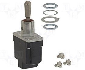 1TL1-8, Switch Toggle (ON) ON SPDT Round Lever Screw 15A 277VAC 250VDC 372.85VA Panel Mount with Threads