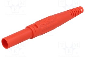66.9196-22, In-Line Safety Plug ø4mm Red 32A 1kV Nickel-Plated