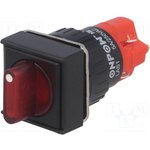 LAS1F-11X/2/R/12V, Переключатель: поворотный, Пол: 2, SPST-NO + SPST-NC, 3A/220ВAC