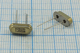 Резонатор кварцевый 7.2МГц в низком корпусе HC49S, нагрузка 27пФ; 7200 \HC49S3\27\\\\1Г (KJE 27)
