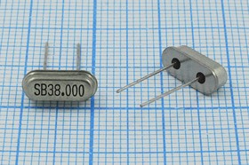 Кварцевый резонатор 38000 кГц, корпус HC49S3, нагрузочная емкость 18 пФ, марка ATS-49U, 3 гармоника, (SB38.000)