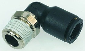 3199 14 21, LF3000 Series Elbow Threaded Adaptor, G 1/2 Male to Push In 14 mm, Threaded-to-Tube Connection Style