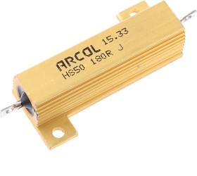 Фото 1/3 180Ω 50W Wire Wound Chassis Mount Resistor HS50 180R J ±5%