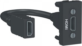 Фото 1/2 Schneider Electric Unica Modular Антрацит Розетка HDMI, 1 модуль