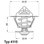 411592D, Термостат (с прокладкой) OPEL: ASTRA, VECTRA 1.6D/1.7D/1.8 82-