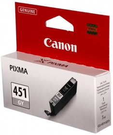 Фото 1/5 Картридж струйный Canon CLI-451GY 6527B001 серый для Canon Pixma MG6340