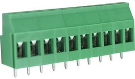 RND 205-00295, Wire-To-Board Terminal Block, THT, 5.08mm Pitch, Right Angle, Screw, Clamp, 10 Poles