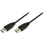 USB 3.0 connection line, USB plug type A to USB plug type A, 3 m, black
