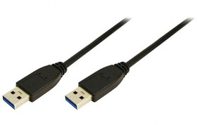 Фото 1/2 CU0040, Кабель, USB 3.0, вилка USB A, с обеих сторон, никелированные, 3м