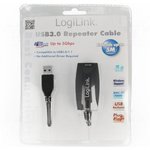 USB 3.0 repeater cable, USB plug type A to USB socket type A, 5 m, black