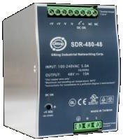 SDR-48048, DIN Rail Power Supplies DIN Rail Power Supply, 480W/5A @ 48 VDC output with 85~132VAC / 176~264VAC input