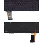Клавиатура для ноутбука Asus FX553VE черная с красной подсветкой