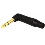 ACPS-RB-AU, Phone Connectors 1/4" Right Angle Gold Plated Audio Plug, Stereo ...