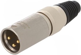 Фото 1/2 NC3MX-HD, X-HD Series - 3 pole male cable connector - "heavy duty" - metal boot and stainless steel shell - gold contacts ...