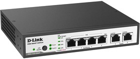 DL-DES-1100-06MP/A1A, Коммутатор 4 порта 10/100Base-TX PoE ports + 2 порта Combo 10/100/1000Base-T/SFP Metro Ethernet