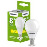 Лампа светодиодная G45 шар 8Вт 230В 3000К E14 | LL-G45-08-230-30-E14-G | GENERICA