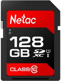 Фото 1/10 Носитель информации Netac P600 128GB SDXC U1/C10 up to 80MB/s, retail pack