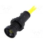 LKM220-Y, Индикат.лампа: LED, вогнутый, 230ВAC, Отв: d10мм, IP20, пластик
