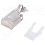 J00026A0165, MP8 Series Male RJ45 Connector, Cable Mount, Cat6a, STP Shield