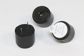 Фото 1/2 Зуммер магнитоэлектрический с генератором, размер 16x14, напряжение 12В, частота 2.2кГц, контакты 2P7.6, марка GS1612S