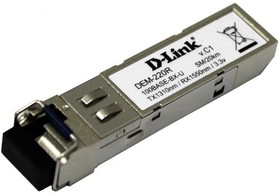 DL-220R/20KM/A1A, Трансивер WDM SFP-трансивер с 1портом 100Base-BX-U (Tx:1310нм, Rx:1550нм) для одномодового оптического кабеля (до20км)