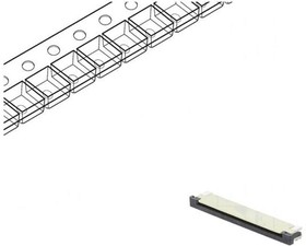 DS1020-07-24VBT1B-R, Разъем: FFC (FPC); горизонтальный; PIN: 24; ZIF; SMT; луженые; 30мОм