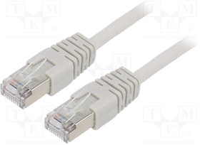 PP22-10M, Patch cord; F/UTP; 5e; stranded; CCA; PVC; grey; 10m; 26AWG; shielded