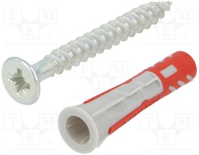 555106, Пластиковый анкер; with screw; 6x30; DUOPOWER; 50pcs; 6мм