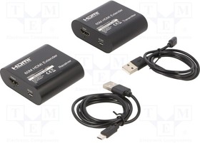 DEX-HDMI-03, Экстендер HDMI; HDMI 1.3; черный; Набор: передатчик,приемник