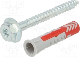 555110, Пластиковый анкер; with screw; 10x50; DUOPOWER; 25pcs; 10мм