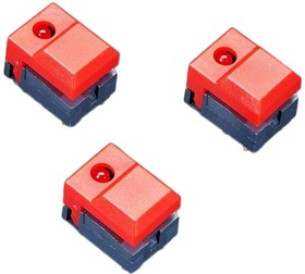 5499, Adafruit Accessories Step Switch with LED - Three Pack of Red Plastic with Red LED - PB86-A1 | купить в розницу и оптом