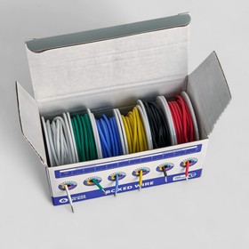 26AWG монтажные провода термостойкие в силиконовой оплетке. 6 цветов по 10м (60м), набор в коробке – купить оптом и в розницу