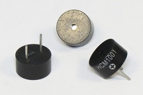 Фото 1/2 Зуммер магнитоэлектрический с генератором, размер 10x 5, напряжение 1.5В, частота 2.3кГц, контакты 2P5, марка HCM1001