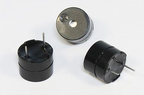 Фото 1/2 Зуммер магнитоэлектрический с генератором, размер 12x 9, напряжение 5В, контакты 2P7.6, марка KPX-1205C