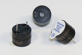 Фото 1/2 Зуммер магнитоэлектрический с генератором, размер 12x 9, напряжение 12В, контакты 2P7.6, марка KPX-1212C