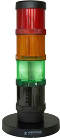 649.000.10, CO2 Monitoring Traffic Light Beacon Green / Red / Yellow 40mA 276V KombiSIGN 72 Base Mount Plug-In Connector
