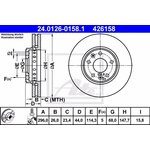 24.0126-0158.1, Диск тормозной передн, RENAULT: GRAND SCENIC III 1.2 TCe/1.2 ...