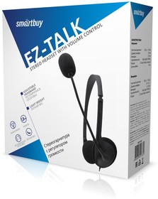 Фото 1/6 Накладная стерео гарнитура SmartBuy EZ-TALK, рег.громкости, 2*3.5мм для ПК (SBH-5000)/40