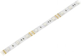 Фото 1/2 HH-SRGB48F010-5050-12 WHITE PCB IP20, Лента LED, RGB, LED/м 48, SMD, 5050, 12В, W 10мм, L 1м, IP20, 9Вт/м