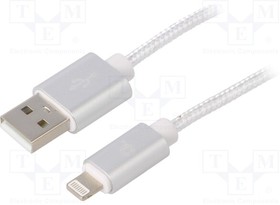 CCB-MUSB2B-AMLM-6-S, Кабель; USB 2.0; вилка Apple Lightning,вилка USB A; позолота