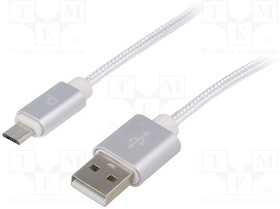 CCB-MUSB2B-AMBM-6-S, Кабель; USB 2.0; вилка USB A,вилка micro USB B; позолота; 1,8м